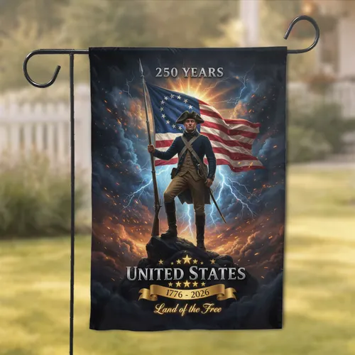 Continental Soldier Betsy Ross Flag - USA 250th Anniversary History Lover Gift Garden Flag