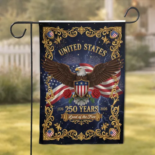 Bald Eagle American Flag 1776-2026 - USA 250th Anniversary Independence Day Gift Garden Flag