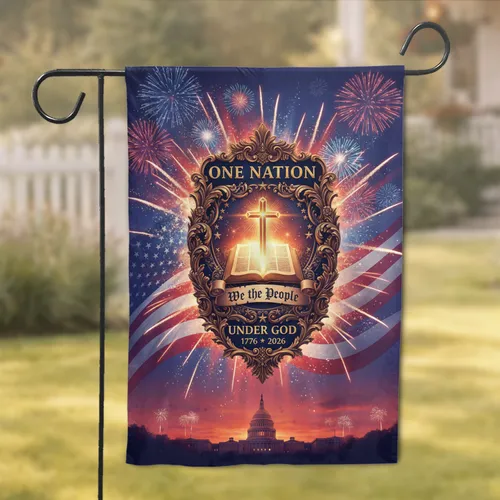 One Nation Under God Emblem American Flag - USA 250th Anniversary Garden Flag