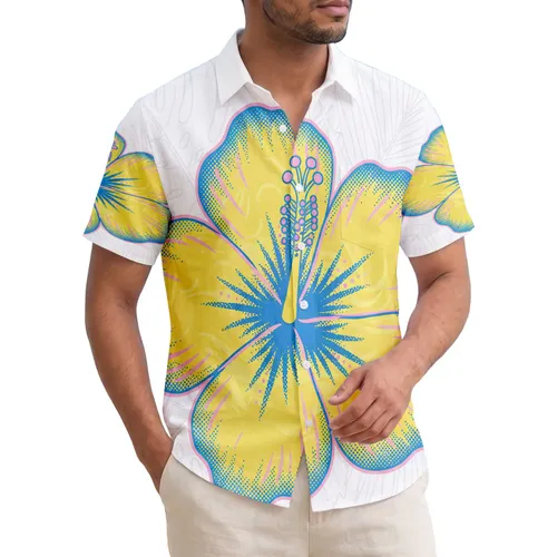 Hibiscus Flower Five Petals Tropical Leaves - Hawaiian Home Decor Gift Hawaiian Shirt