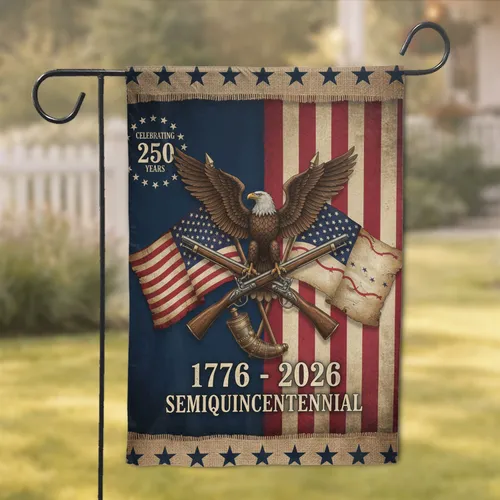 Bald Eagle American Flag 1776-2026 - USA 250th Anniversary Independence Day Garden Flag