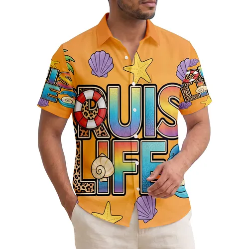 CRUISE LIFE Dolphin Palm Tree Seashell Starfish Conch Lifebuoy - Cruise Vacation Gift Hawaiian Shirt