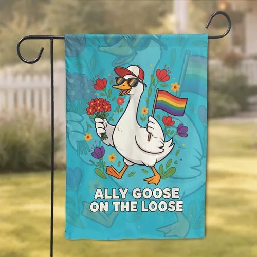 Ally Goose Rainbow Flag - Pride Month Celebration Gift for Supporters Garden Flag