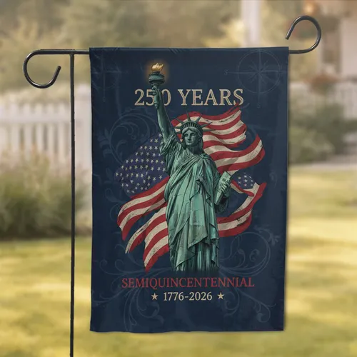 Statue of Liberty American Flag 250th Anniversary 1776-2026 Independence Day Gift for Veterans Garden Flag