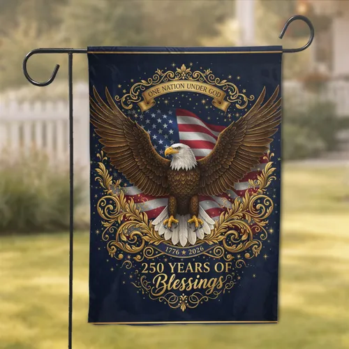 Bald Eagle American Flag 1776-2026 - USA 250th Anniversary Veterans Gift Garden Flag