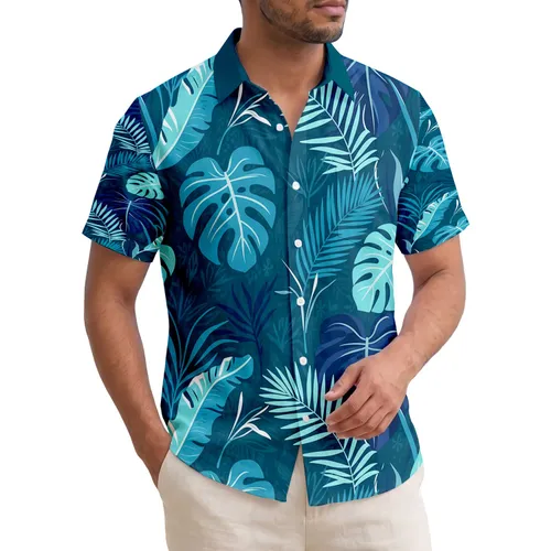 Monstera Palm Fronds Banana Leaves Tropical Foliage - Everyday Lifestyle Gift Hawaiian Shirt