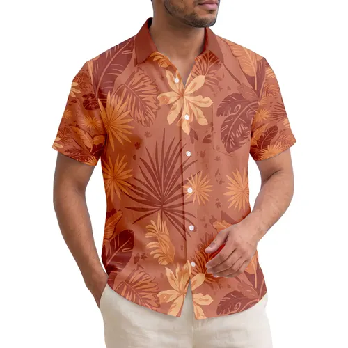 Dense Layered Tropical Palm Fronds Leafy Clusters - Home Decor Gift for Travelers Hawaiian Shirt
