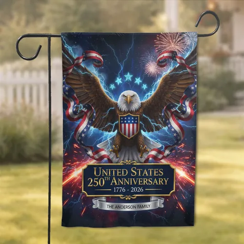 Bald Eagle United States 250th Anniversary 1776-2026 Independence Day Gift for Americans Garden Flag