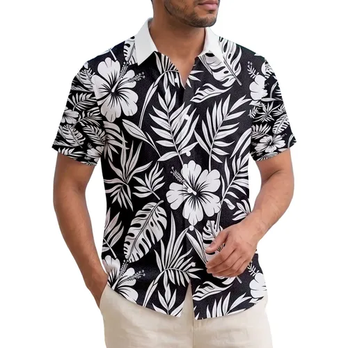 Hibiscus Bird of Paradise Monstera Palm Frond Tropical Foliage Hawaiian Decor Gift Hawaiian Shirt