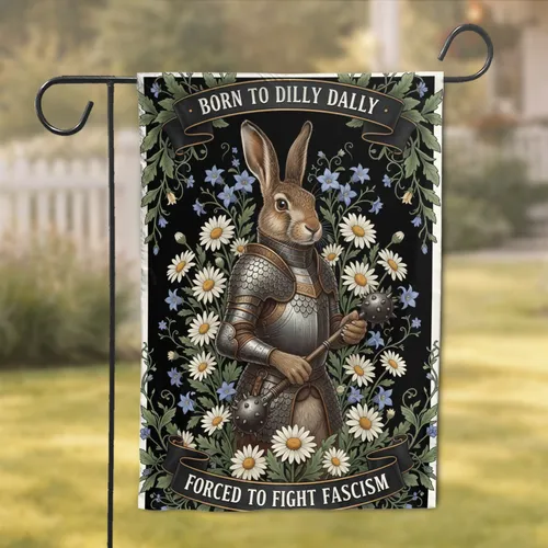 Armored Hare Flail Freedom Message - Activist Home Decor Gift Garden Flag