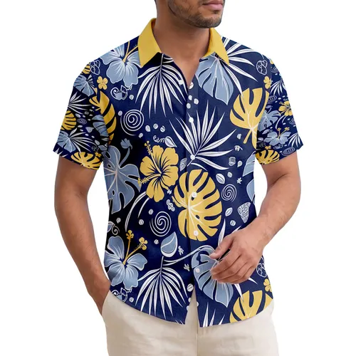 Tropical Monstera Leaves Hibiscus Palm Fronds - Vacation Home Decor Gift Hawaiian Shirt