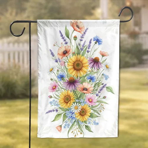 Sunflowers Poppies Coneflowers Wildflower Bloom - Garden Lover Home Decor Gift Garden Flag
