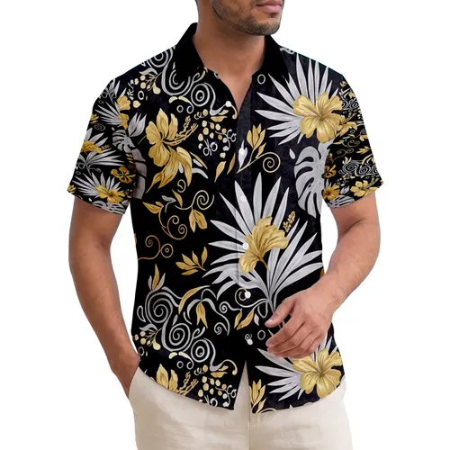 Tropical Palm Fronds Flowers Vacation Essentials - Beach Lover Gift Hawaiian Shirt