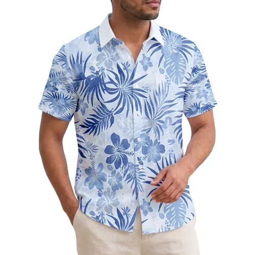 Tropical Palm Leaves Hibiscus Flowers Abstract Foliage - Island Lifestyle Home Decor Gift Hawaiian Shirt