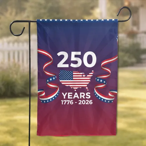American Flag Map 250 Years 1776-2026 - 250th Anniversary Celebration Garden Flag