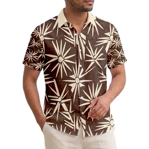 Polynesian Tribal Bamboo Palm Fronds Kapa Cloth - Tropical Lifestyle Gift Hawaiian Shirt