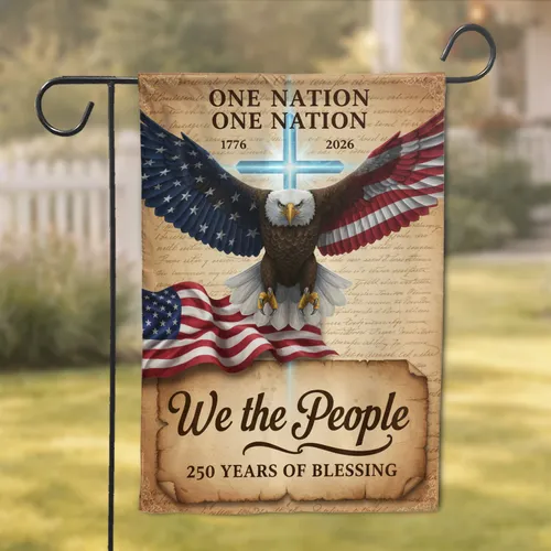 USA We the People 250 Years 1776-2026 Independence Day Celebration Garden Flag