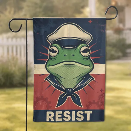 Sailor Frog RESIST - Activism Home Decor Garden Flag