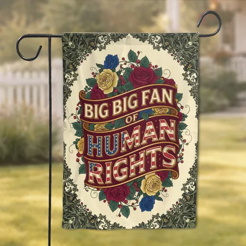 Big Fan Human Rights American Flag Roses - Activism Home Decor Gift Garden Flag
