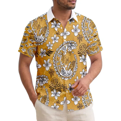 Paisley Hibiscus Monstera Plumeria Anthurium Palm Fronds Wave Tropical Lifestyle Gift Hawaiian Shirt