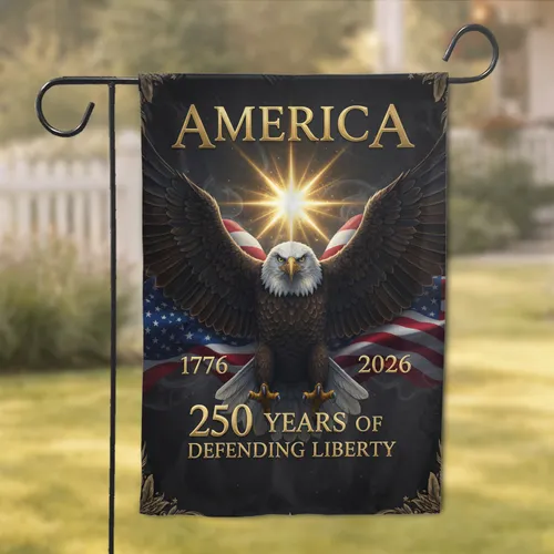 Bald Eagle American Flag 1776-2026 - USA 250th Anniversary Independence Day Gift for Veterans Garden Flag