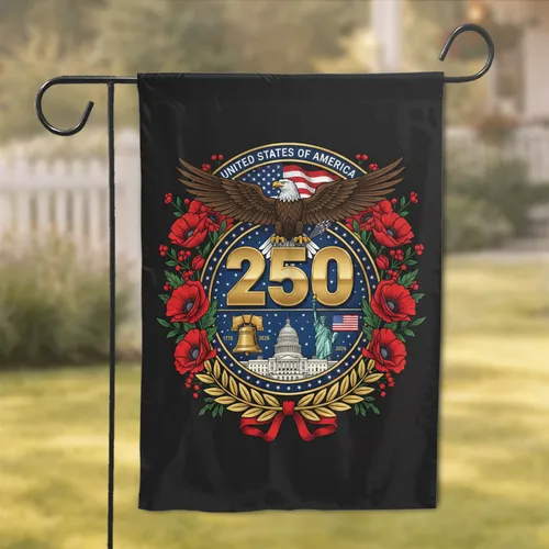 Bald Eagle American Flag 1776-2026 - USA 250th Anniversary Independence Day Garden Flag