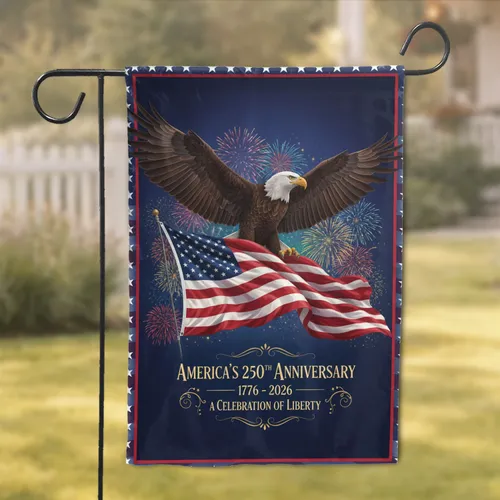 Bald Eagle American Flag 1776-2026 - USA 250th Anniversary Liberty Celebration Garden Flag