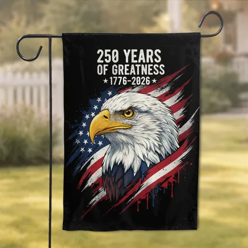 Bald Eagle American Flag 1776-2026 - USA 250th Anniversary Independence Day Gift for Veterans Garden Flag