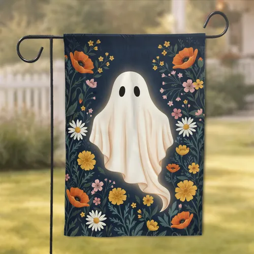 Friendly Ghost Autumn Wildflower Garden - Harvest Season Home Decor Gift Garden Flag