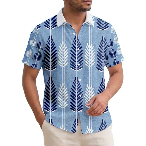 Tropical Upright Fern Frond Palm Leaf - Lifestyle Home Decor Gift for Everyday Living Hawaiian Shirt