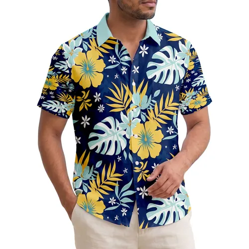 Monstera Palm Frond Hibiscus Flowers Tropical - Island Home Decor Gift Hawaiian Shirt