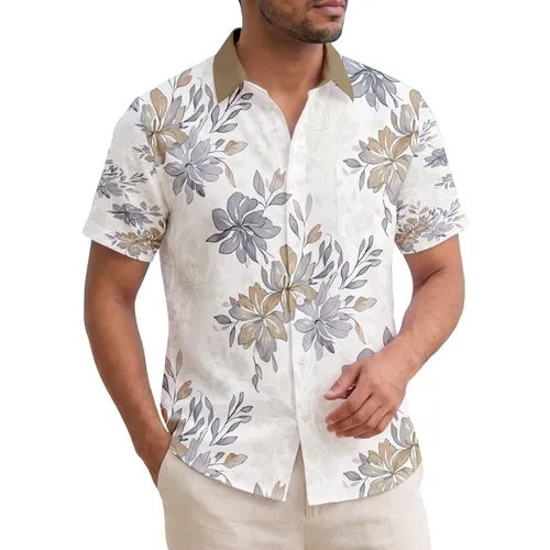 Delicate Multi-Petaled Tropical Blossoms Slender Foliage Leaf Clusters - Everyday Home Decor Gift Hawaiian Shirt