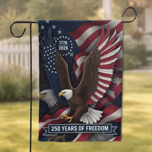 Bald Eagle American Flag 1776-2026 - USA 250th Anniversary Independence Day Garden Flag