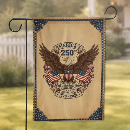 Bald Eagle American Flag 1776-2026 - 250th Anniversary Independence Day Garden Flag