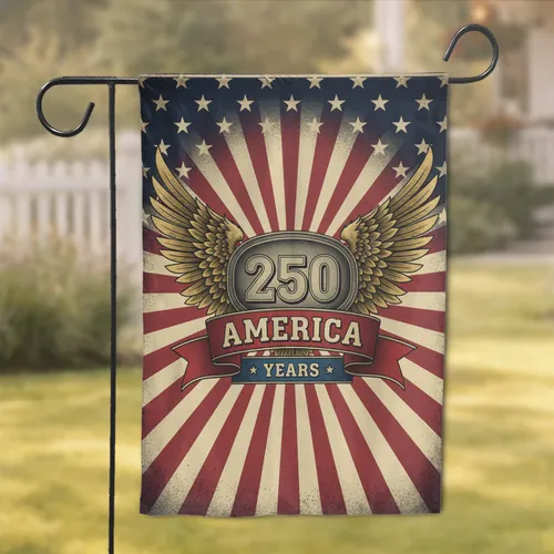 Vintage 250 Eagle America Banner - USA 250th Anniversary Independence Day Gift Garden Flag