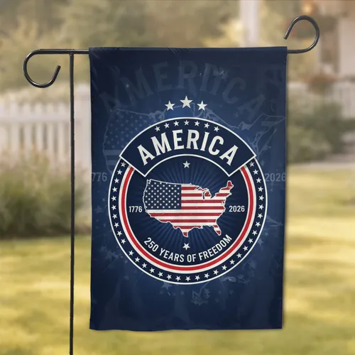 America USA Map 1776-2026 - 250 Years of Freedom Independence Day For Veterans Garden Flag