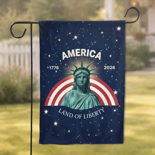 Statue of Liberty 1776-2026 Land of Liberty USA 250th Anniversary Independence Day Garden Flag