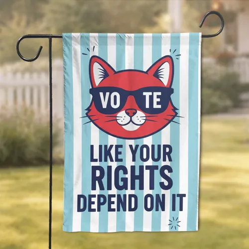 Red Cat VOTE Sunglasses - Civic Duty Voting Awareness Gift for Voters Garden Flag