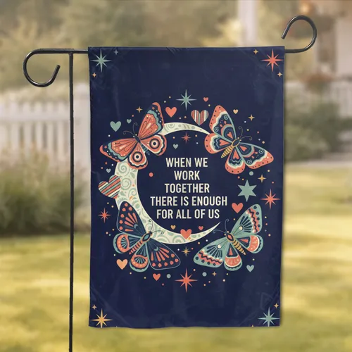 Butterflies Moths Moon Stars Inspirational Quote - Home Decor Gift Garden Flag