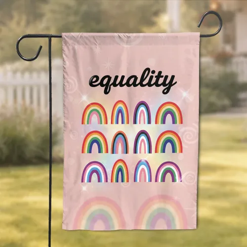 Equality Script Diversity Pride Flags - Pride Celebration Home Decor Gift Garden Flag
