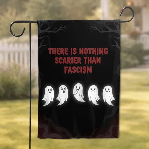Five Expressive Cartoon Ghosts Anti-Fascism Message - Political Statement Home Decor Garden Flag