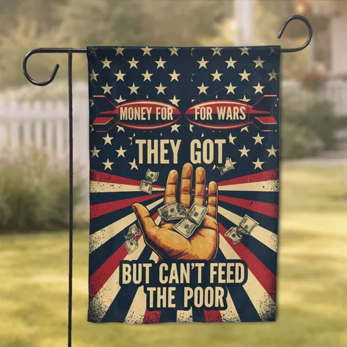 Anti-War Anti-Poverty Hand Bombs American Flag - Home Decor Gift Garden Flag