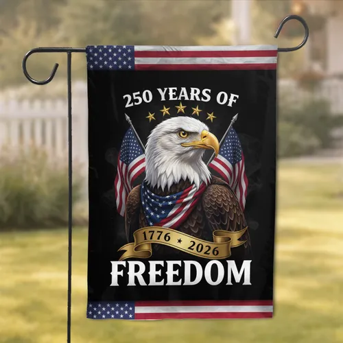 Bald Eagle American Flag 1776-2026 - USA 250th Anniversary Independence Day for Veterans Garden Flag
