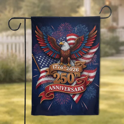 Bald Eagle American Flag 1776-2026 - USA 250th Anniversary Independence Day Gift Garden Flag