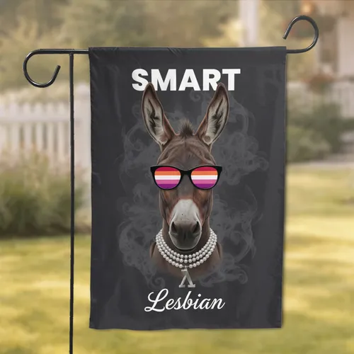 Smart Lesbian Donkey Sunglasses Lambda - Pride Gift for Lesbian Garden Flag