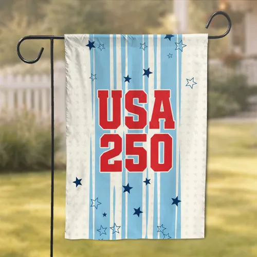 USA 250 Stars and Stripes - 250th Anniversary Independence Day Celebration Garden Flag