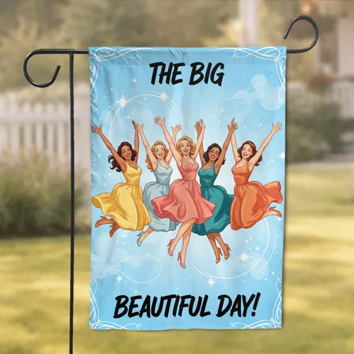 Five Women Swing Dresses Celebration Text Home Decor Gift Garden Flag