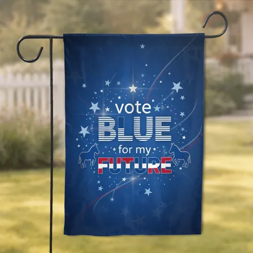 Vote Blue Future Phrase Blue Donkey - Election Day Political Supporter Gift Garden Flag