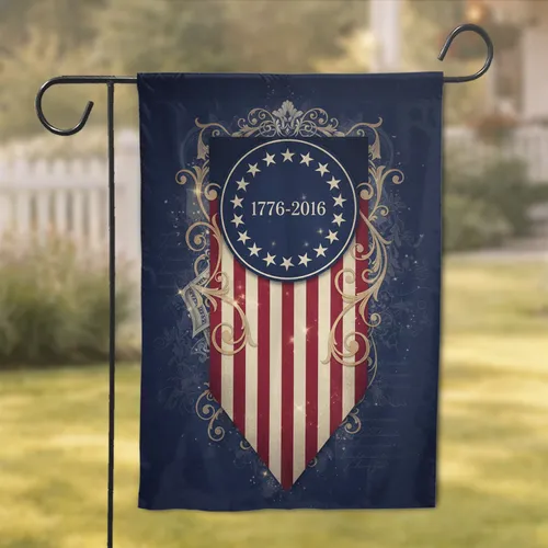 Early American 1776-2016 Circular Stars - Independence Day History Enthusiasts Gift Garden Flag