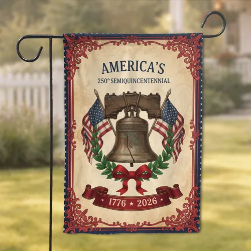 Liberty Bell American Flags 1776-2026 - USA 250th Anniversary History Enthusiast Gift Garden Flag